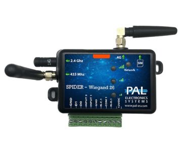 Outlet: GSM module PAL SPIDER BT met ontvanger, 1x output / 1x WIEGAND input